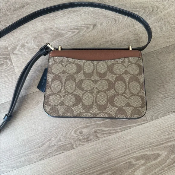 Coach Tan and Black Crossbody Bag - Picture 2 of 6